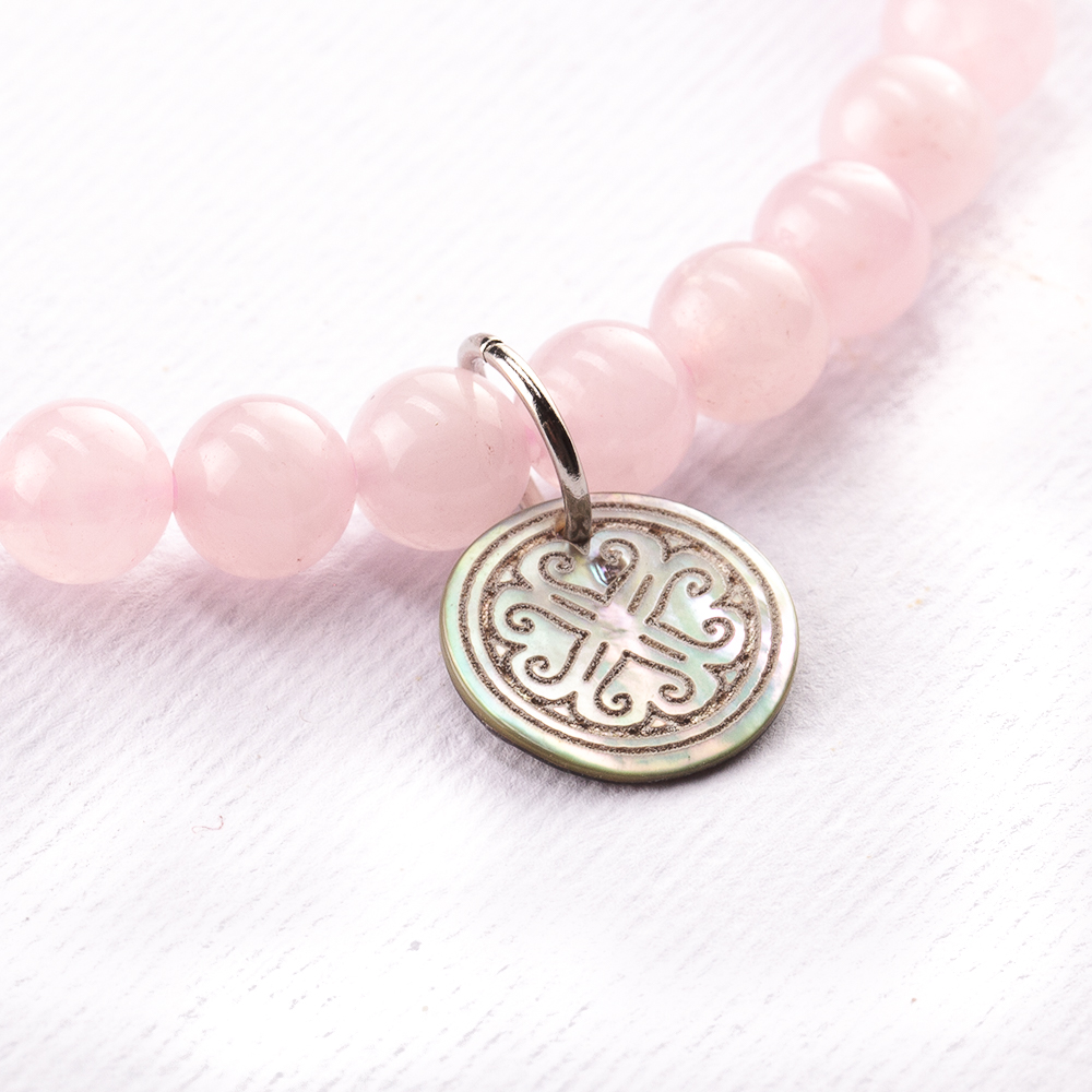 bracciale in quarzo rosa