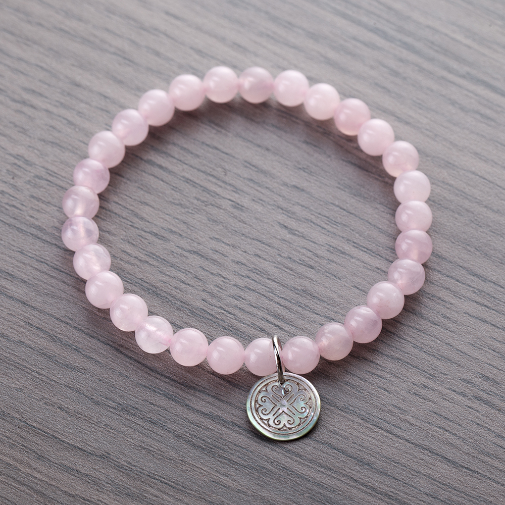 bracciale in quarzo rosa