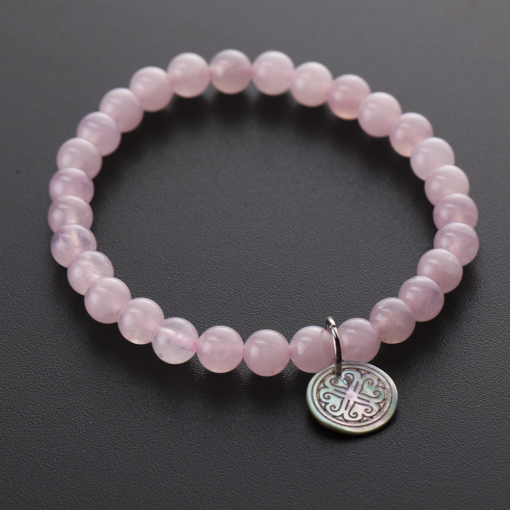 bracciale in quarzo rosa